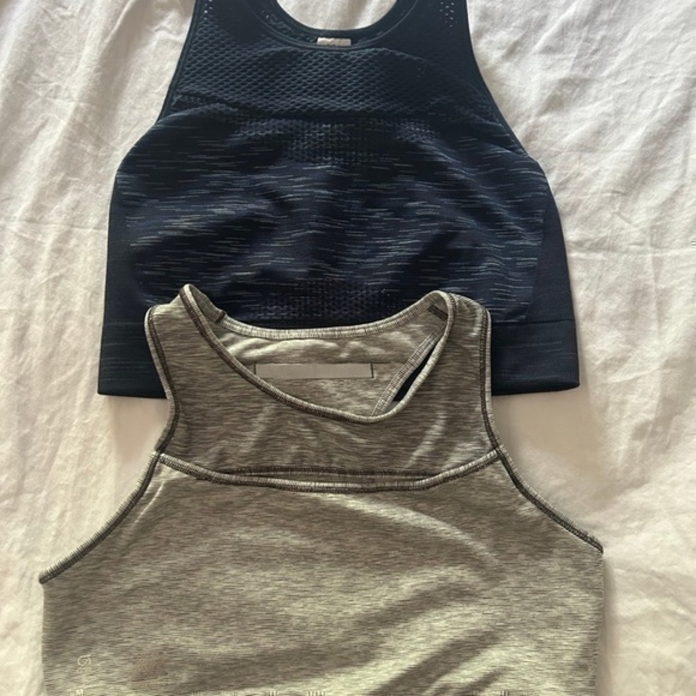 sports bra Joy Lab And Gap Size Medium High Neck Navy Blue And Grey Bundle Of 2